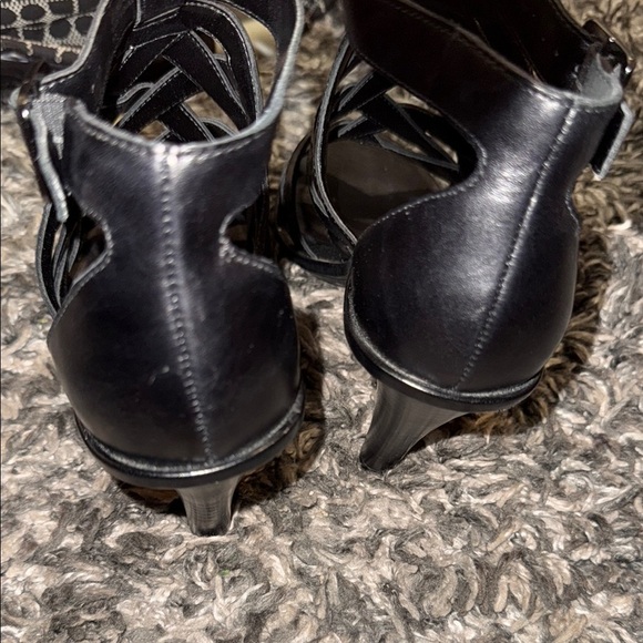 Vince Camuto Black Patent Leather High-Heeled Sandals - Picture 4 of 9